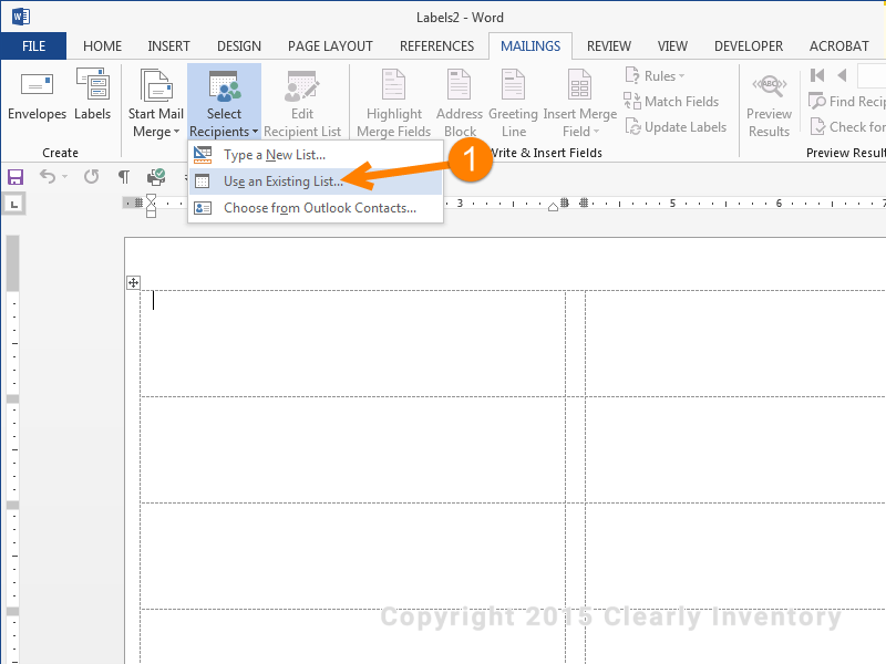 Use an existing list of barcodes