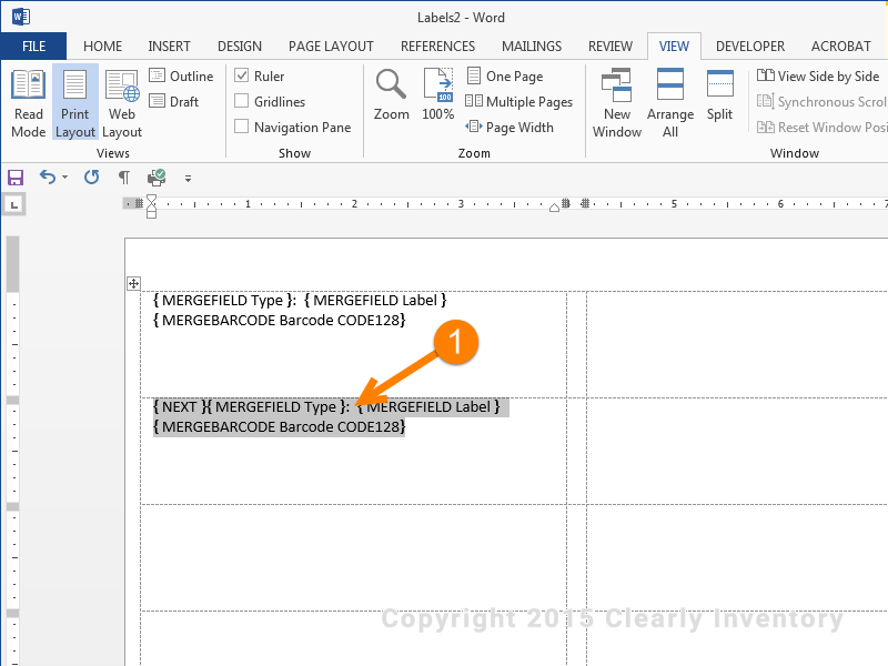 Add barcode to print list