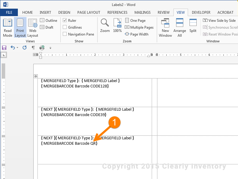 Print barcode with Microsoft Word