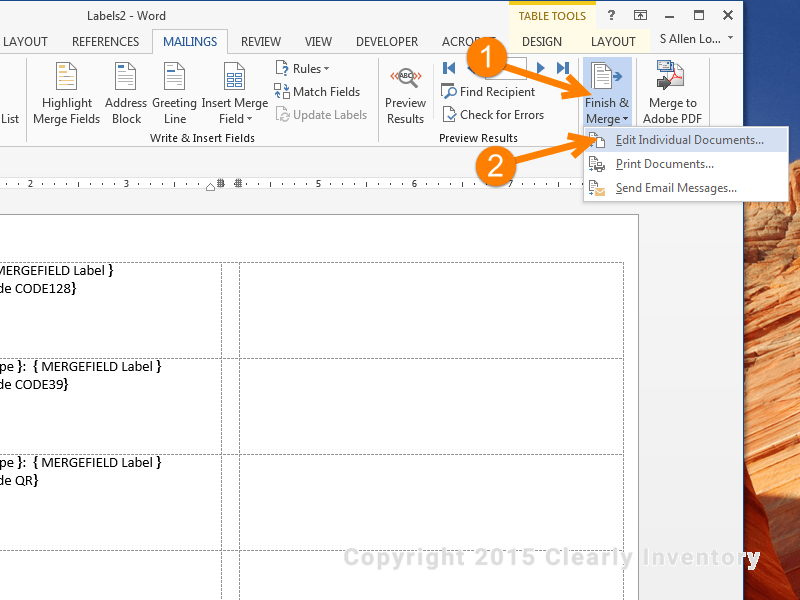 Edit barcode list
