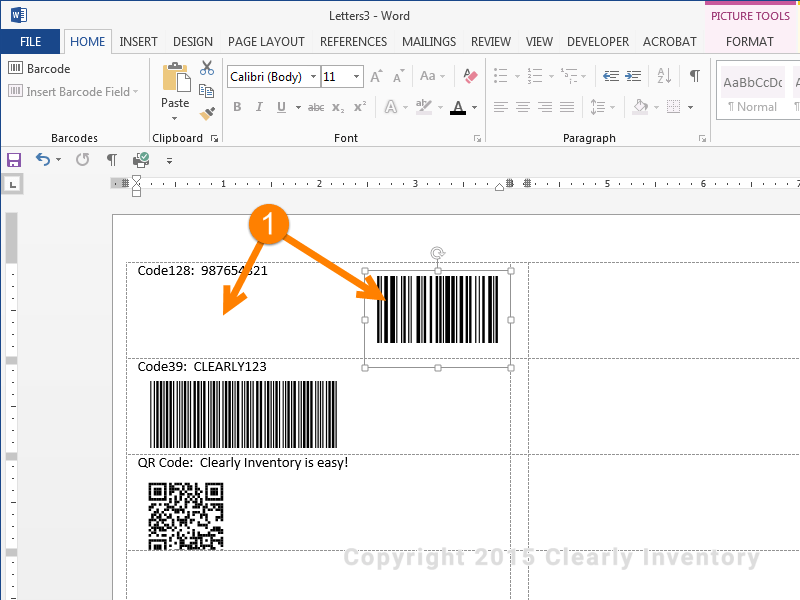 Move barcodes in the list
