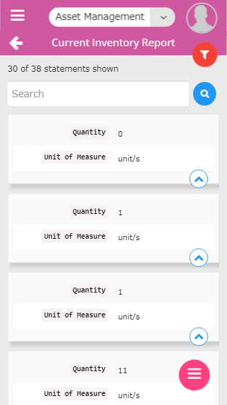 Inventory management-mobile current inventory report screen