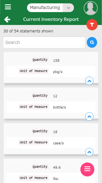 Mobile current inventory report screen