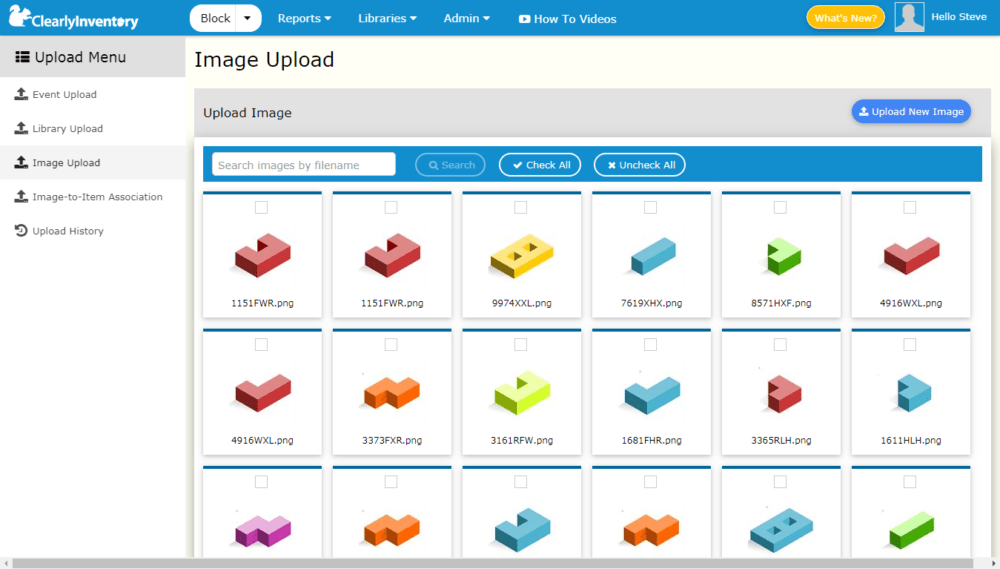Image upload screen
